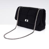 Chanel Black Felted Wool Tweed Chocolate Bar Handbag - Sold for $1,536 on 05-17-2026 (Lot 639).jpg